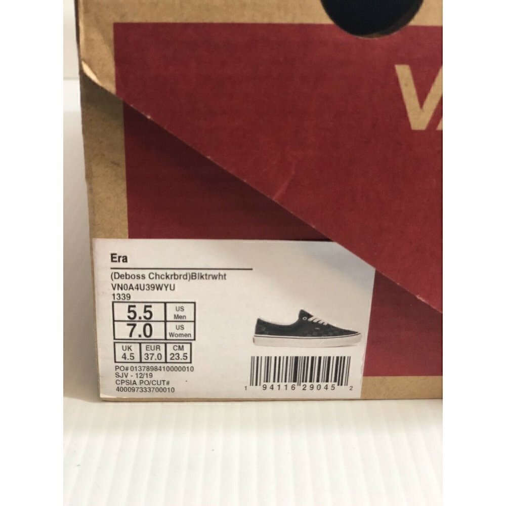 Vans Era (Deboss Checkerboard) Black White Shoes - Picture 7 of 10